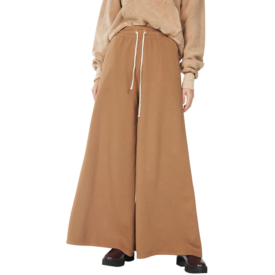 Les Tien Womens' Flare Fleece Pants (Chestnut) - Les Tien