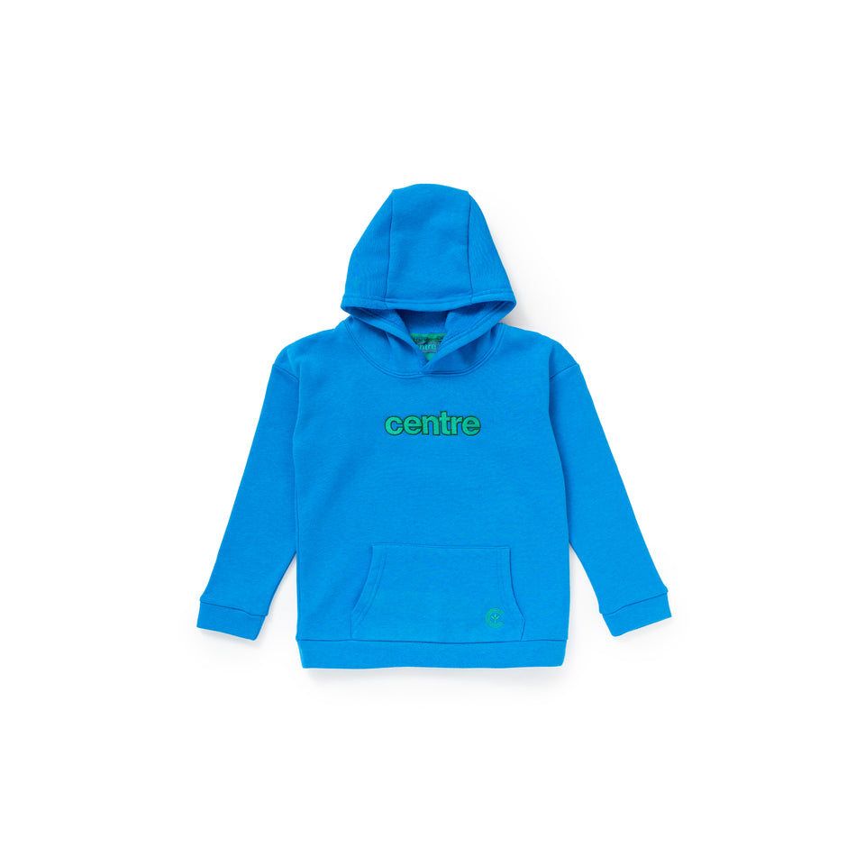 Centre Kids Drop Shoulder Pullover Hoodie (Blue Sapphire) - Centre