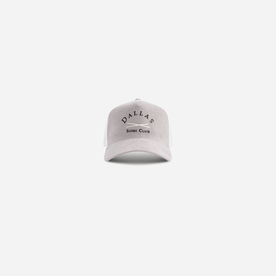 Dallas Sushi Club 5 Panel Corduroy Trucker (Grey Two Tone) - Dallas Sushi Club