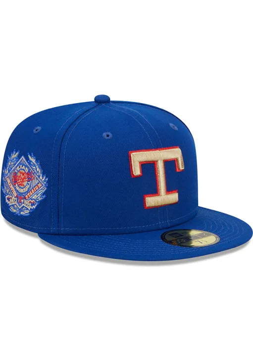 New Era 59FIFTY Texas Rangers Laurel Side Patch Fitted Hat - New ERA