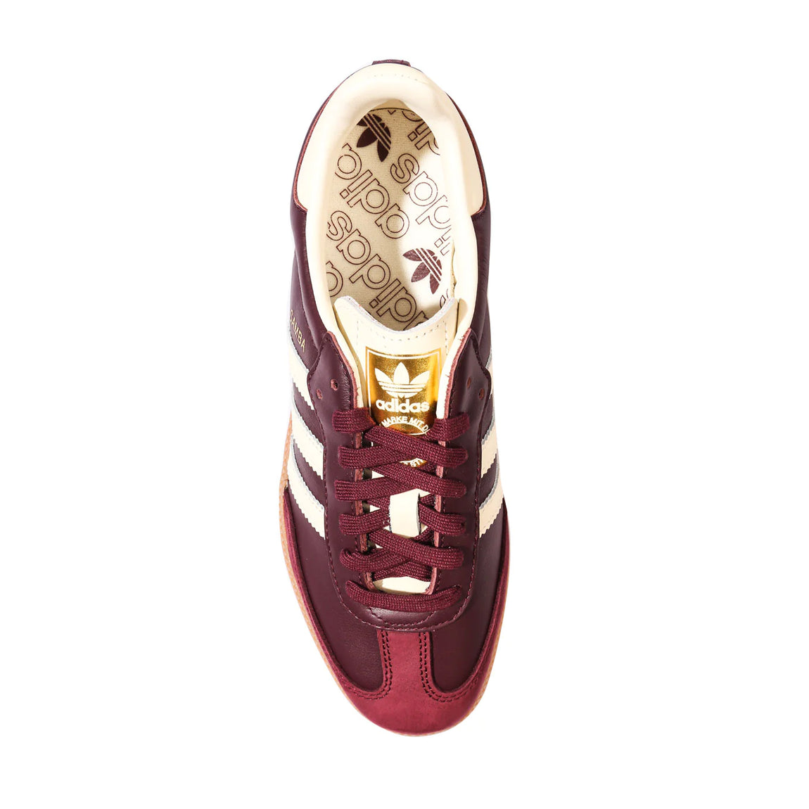 Women's Adidas Samba OG ( Maroon / Cream White / Gold Metallic ) - Women's Adidas Samba OG ( Maroon / Cream White / Gold Metallic ) - 