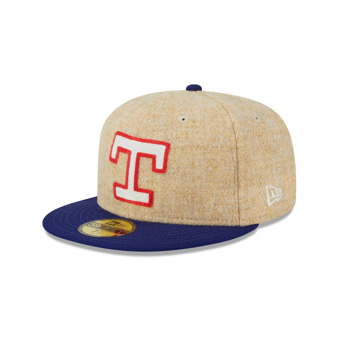 New Era 59FIFTY Texas Rangers Harris Tweed Fitted Hat (Khaki/Red-Blue) - New Era 59FIFTY Texas Rangers Harris Tweed Fitted Hat (Khaki/Red-Blue) - 