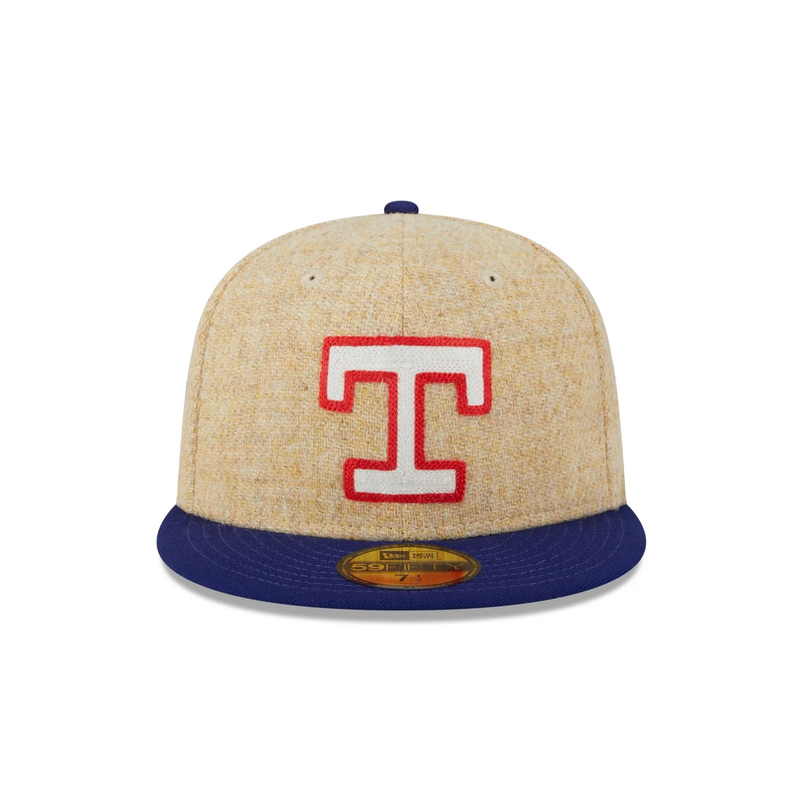 New Era 59FIFTY Texas Rangers Harris Tweed Fitted Hat (Khaki/Red-Blue) - New Era 59FIFTY Texas Rangers Harris Tweed Fitted Hat (Khaki/Red-Blue) - 