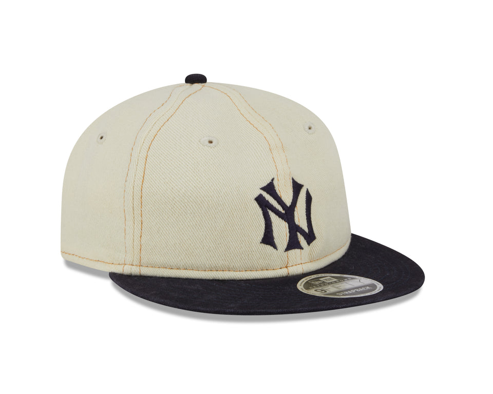 New Era 9FIFTY New York Yankees Cooperstown Strapback Hat (Chrome Denim) - New ERA