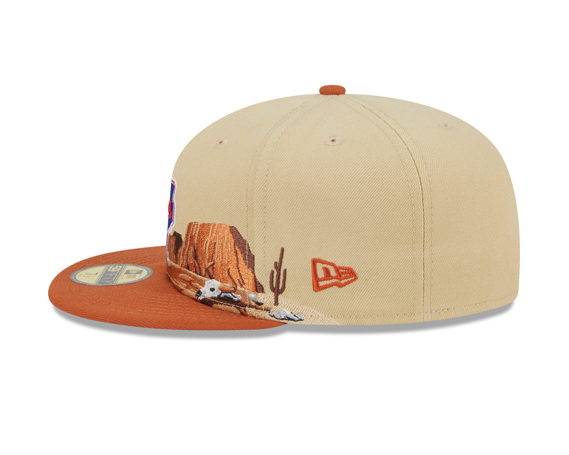 New Era 59FIFTY Texas Rangers Landscape Fitted Hat (Khaki/Orange) - New Era 59FIFTY Texas Rangers Landscape Fitted Hat (Khaki/Orange) - 