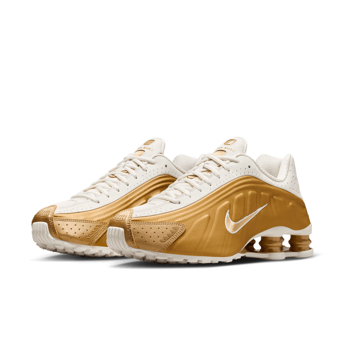 Women's Nike Shox R4 (Soft Pearl/Metallic Gold) - Women's Nike Shox R4 (Soft Pearl/Metallic Gold) - 