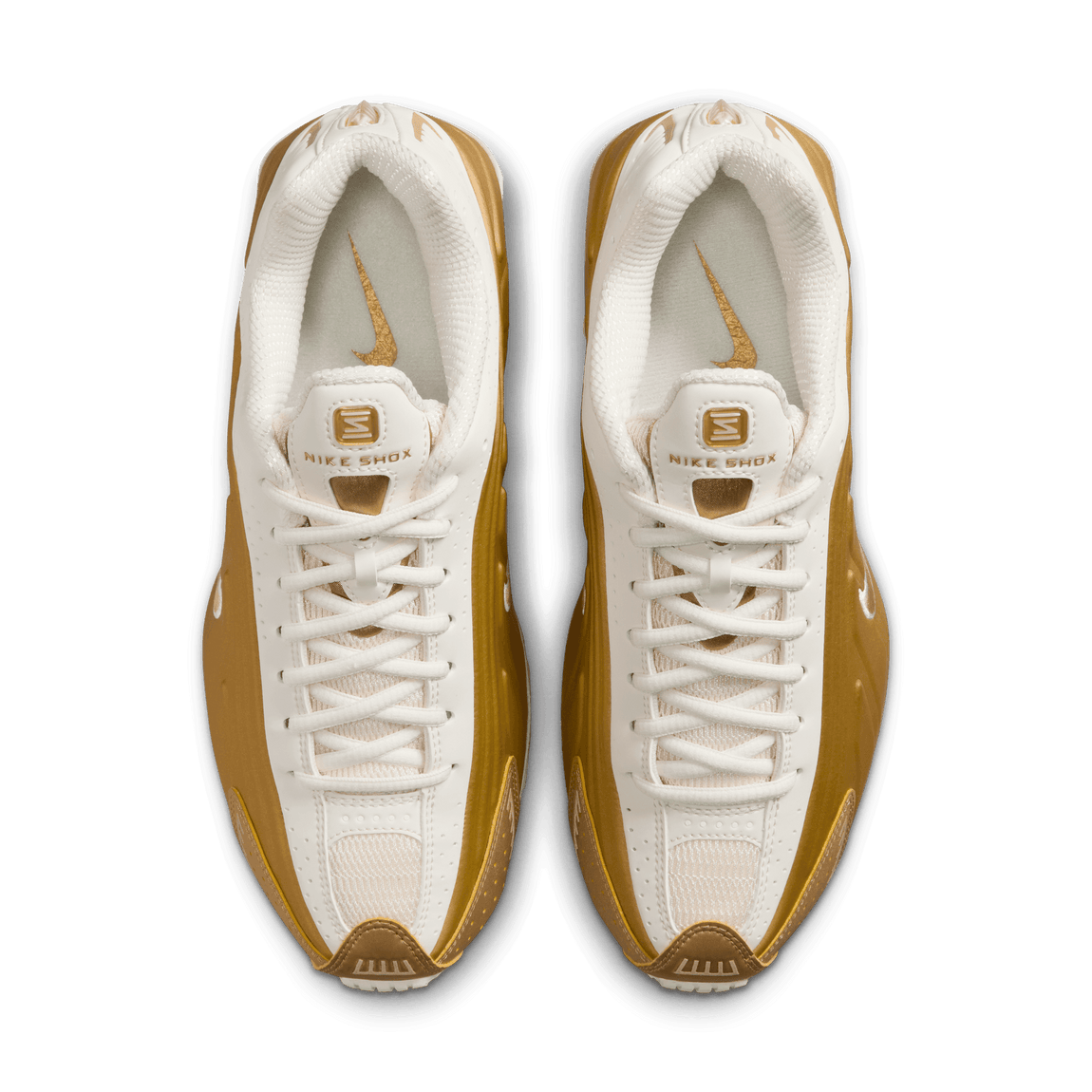 Women's Nike Shox R4 (Soft Pearl/Metallic Gold) - Women's Nike Shox R4 (Soft Pearl/Metallic Gold) - 