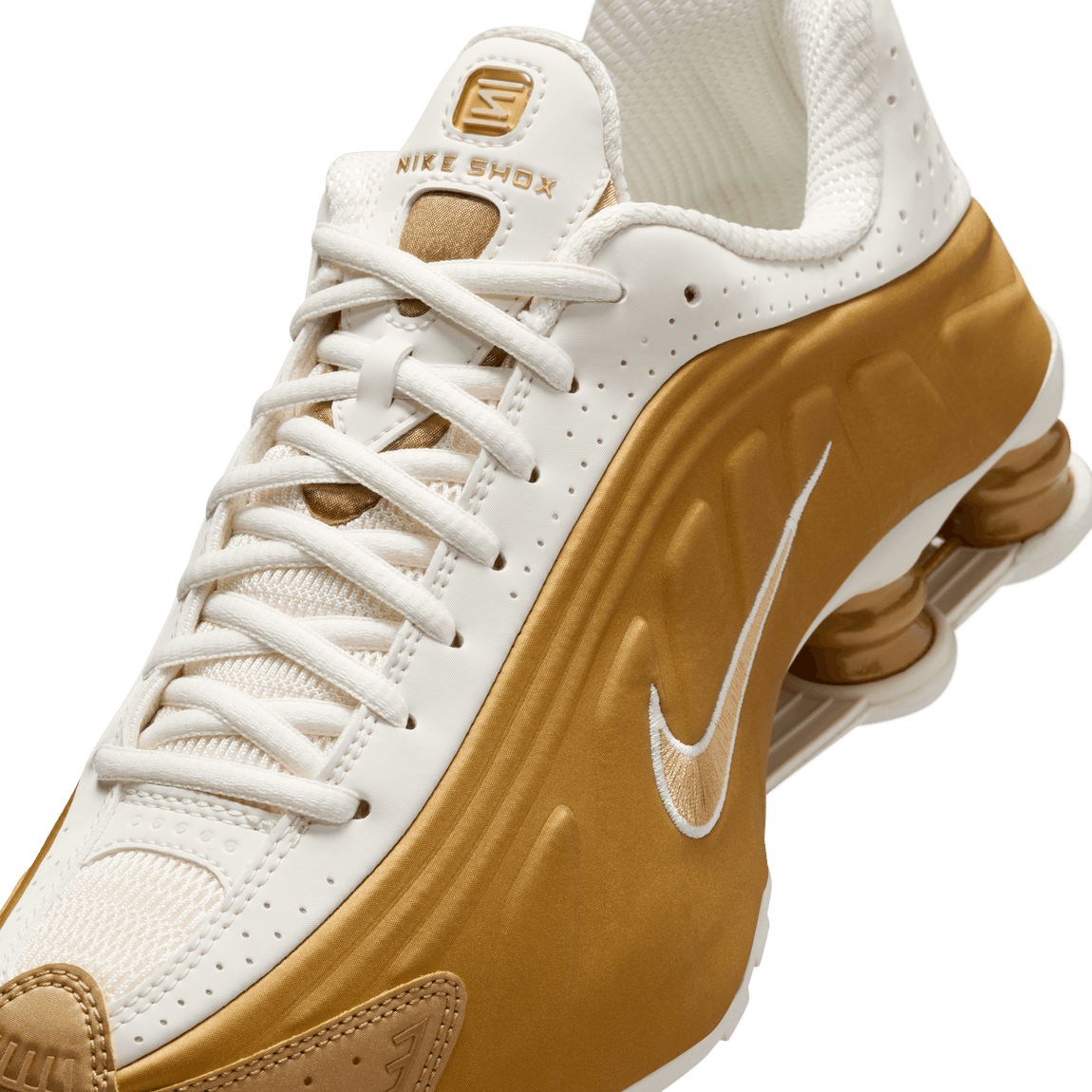 Women's Nike Shox R4 (Soft Pearl/Metallic Gold) - Women's Nike Shox R4 (Soft Pearl/Metallic Gold) - 