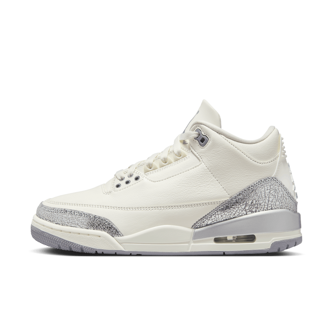 Women's Air Jordan 3 Retro (Sail/Cement Grey-Metallic Silver Women's Air Jordan 3 Retro (Sail/Cement Grey-Metallic Silver