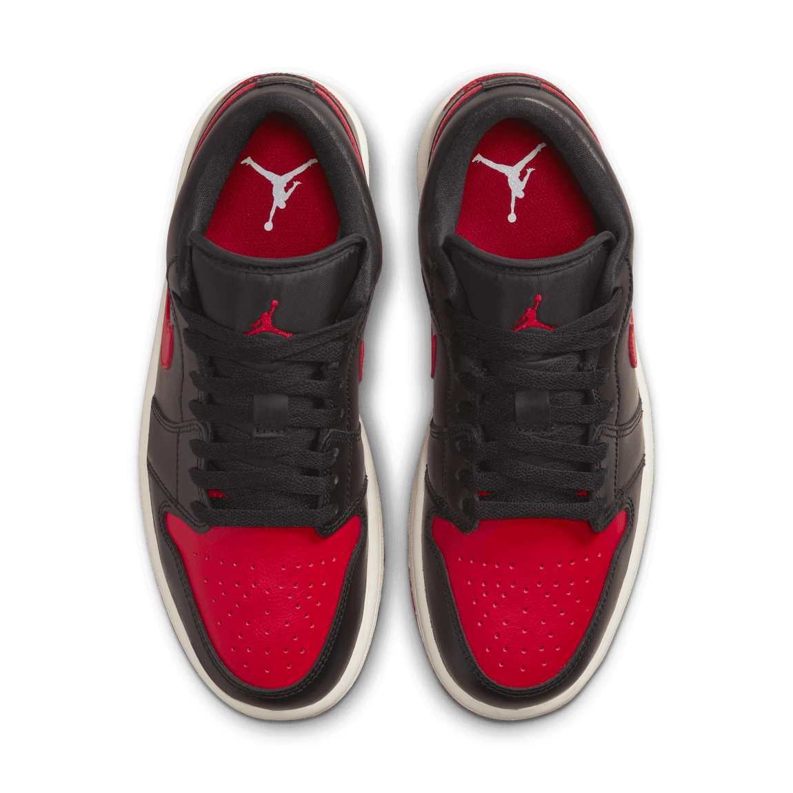 Women's Air Jordan 1 Low (Black/Gym Red-Sail) - Women's Air Jordan 1 Low (Black/Gym Red-Sail) - 