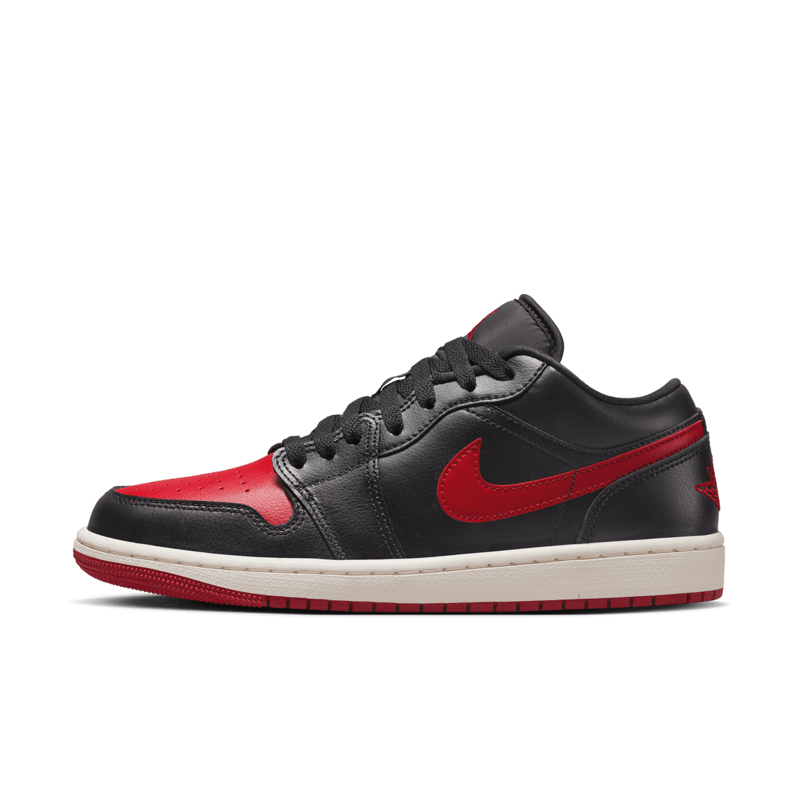 Women's Air Jordan 1 Low (Black/Gym Red-Sail) - Women's Air Jordan 1 Low (Black/Gym Red-Sail) - 