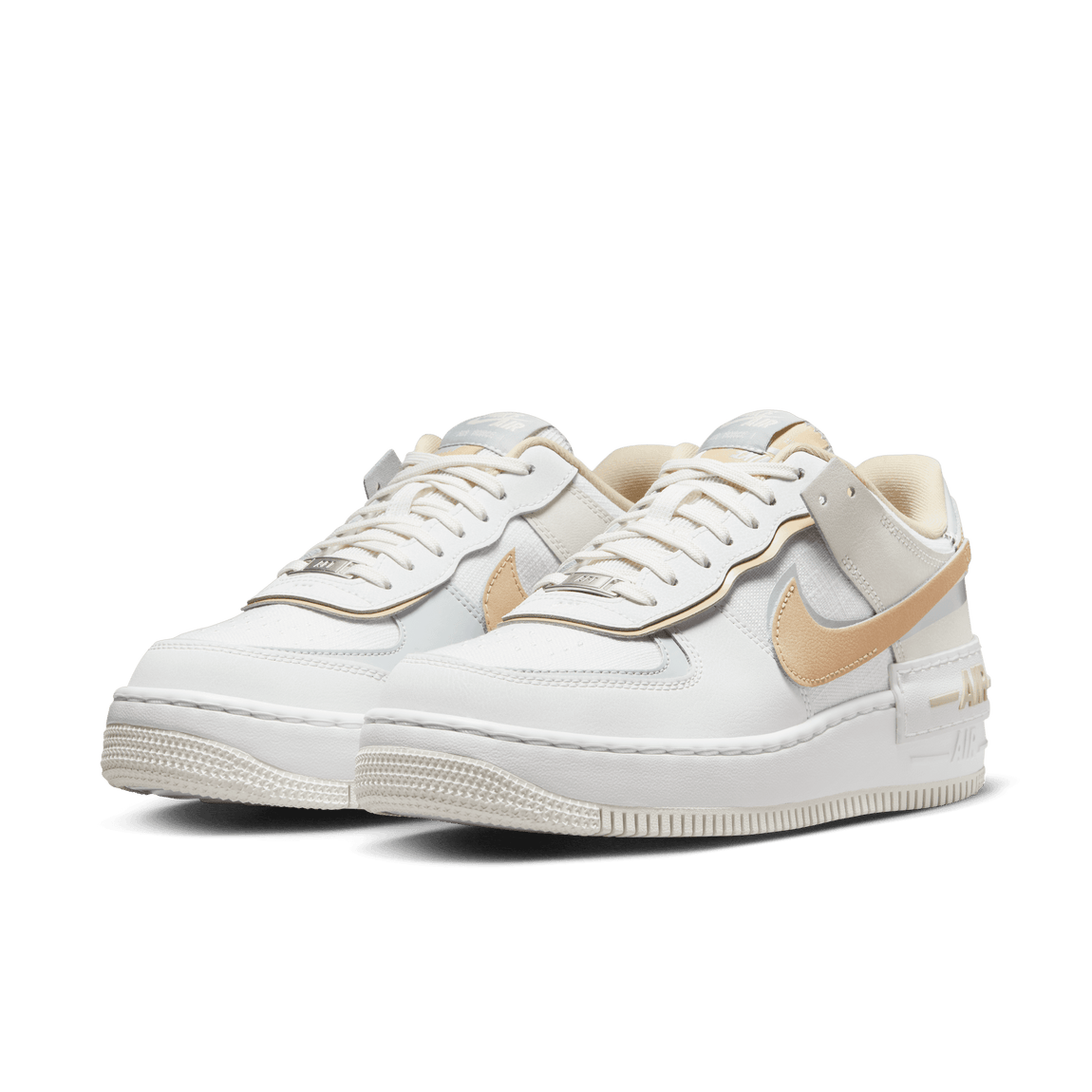 Women's Nike Air Force 1 Shadow (Summit White/Sesame-Wolf Grey) - Women's Nike Air Force 1 Shadow (Summit White/Sesame-Wolf Grey) - 