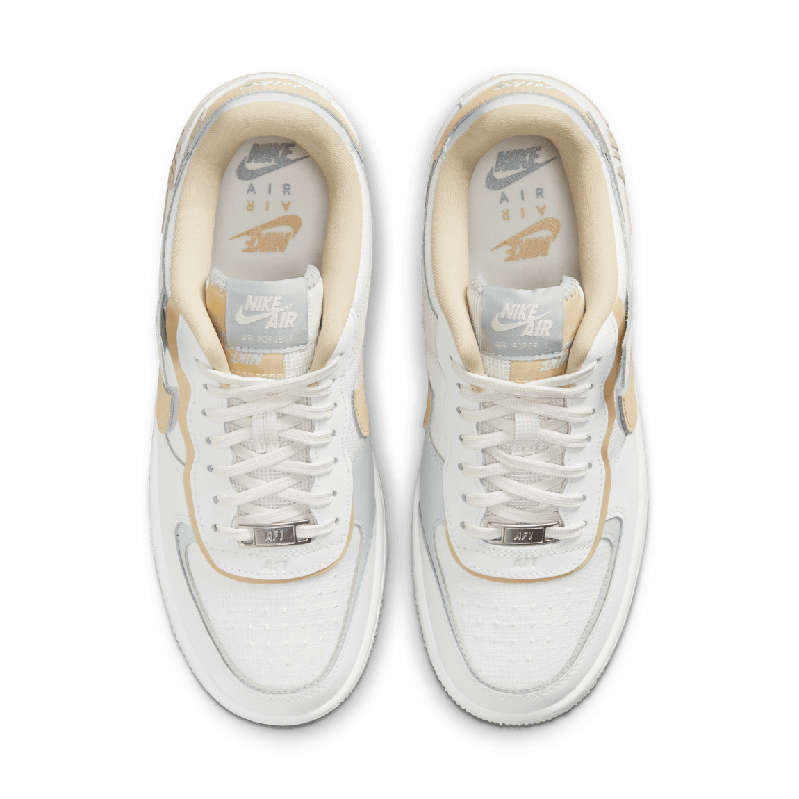 Women's Nike Air Force 1 Shadow (Summit White/Sesame-Wolf Grey) - Women's Nike Air Force 1 Shadow (Summit White/Sesame-Wolf Grey) - 