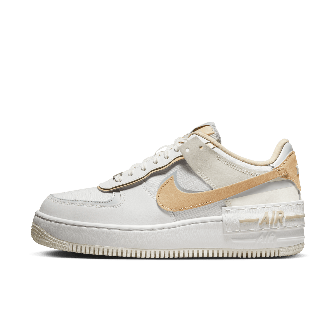 Women's Nike Air Force 1 Shadow (Summit White/Sesame-Wolf Grey) - Women's Nike Air Force 1 Shadow (Summit White/Sesame-Wolf Grey) - 