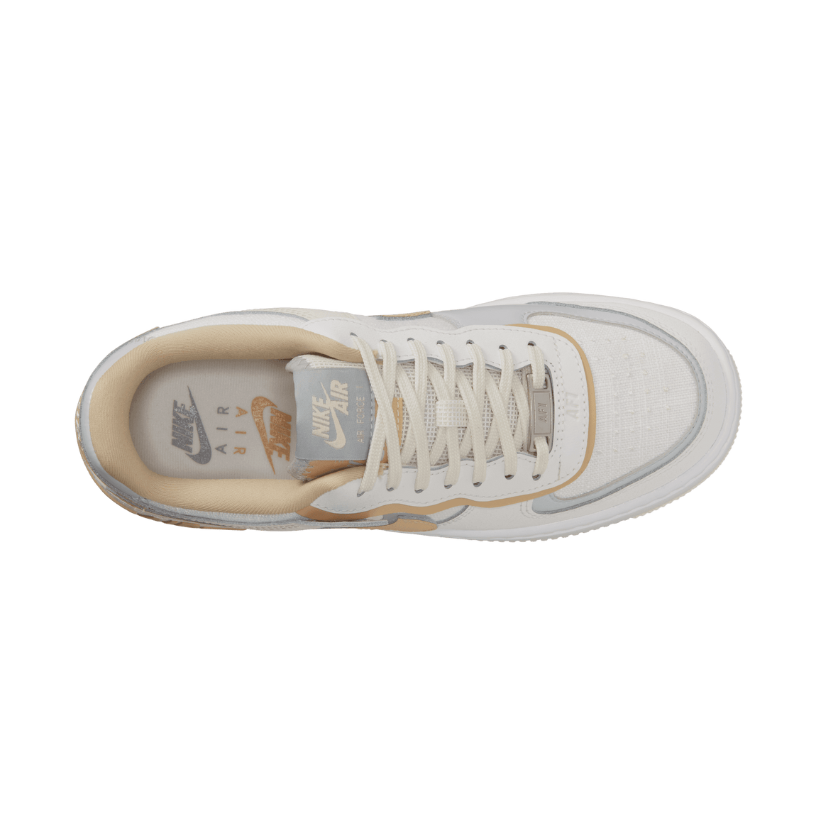 Women's Nike Air Force 1 Shadow (Summit White/Sesame-Wolf Grey) - Women's Nike Air Force 1 Shadow (Summit White/Sesame-Wolf Grey) - 