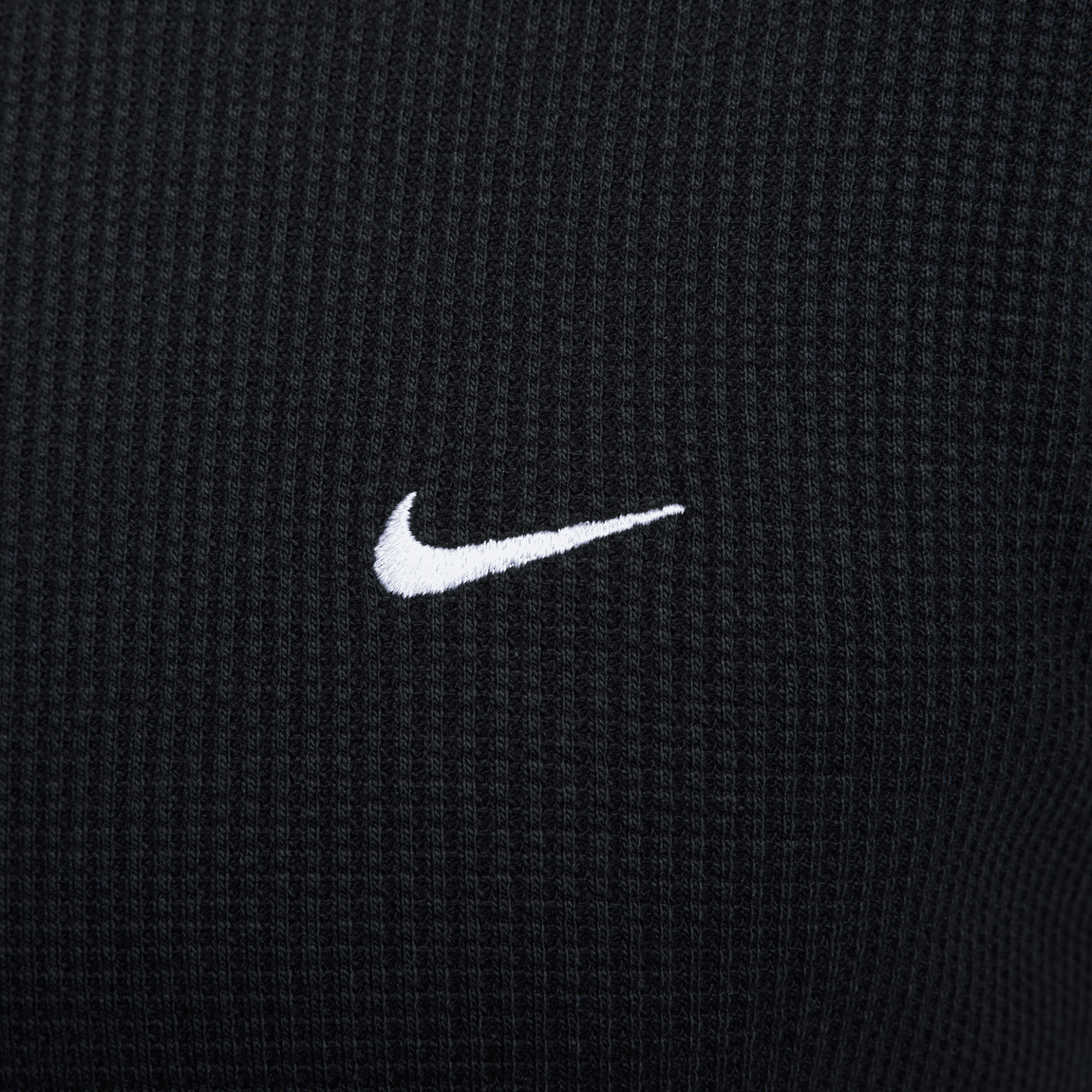 Nike Life Long-Sleeve Heavyweight Waffle Top (Black/Black-White) - Nike Life Long-Sleeve Heavyweight Waffle Top (Black/Black-White) - 