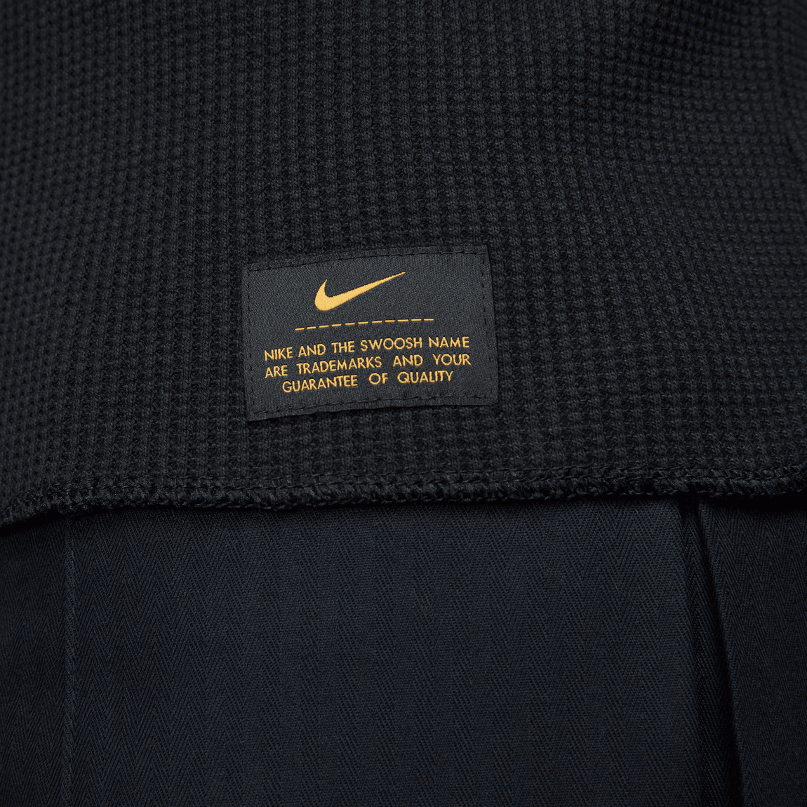 Nike Life Long-Sleeve Heavyweight Waffle Top (Black/Black-White) - Nike Life Long-Sleeve Heavyweight Waffle Top (Black/Black-White) - 