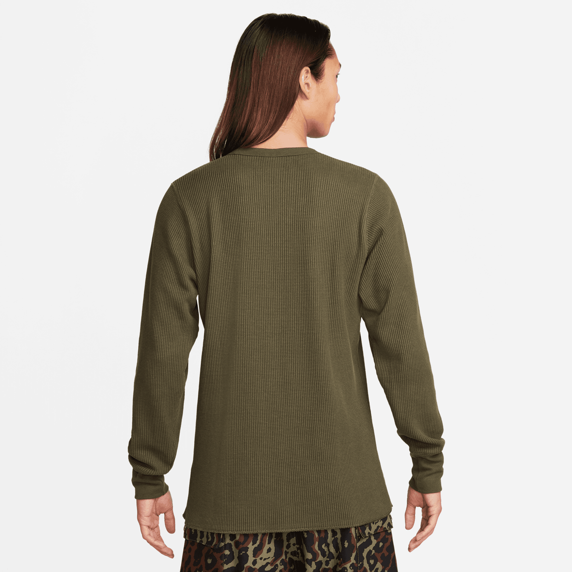 Nike Life Long-Sleeve Heavyweight Waffle Top (Cargo Khaki/Medium Olive/Cargo Khaki) - Nike Life Long-Sleeve Heavyweight Waffle Top (Cargo Khaki/Medium Olive/Cargo Khaki) - 