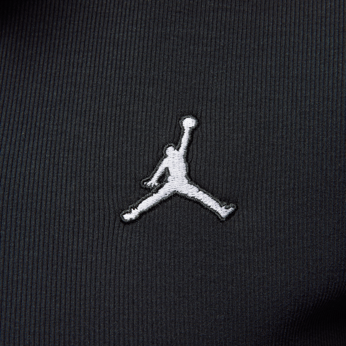 Women's Jordan Cropped Ribbed Polo (Black) - Women's Jordan Cropped Ribbed Polo (Black) - 