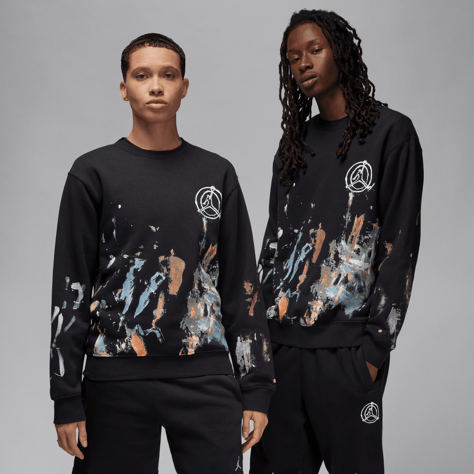 Jordan Artist Series By Jammie Holmes Fleece Crewneck Sweatshirt (Black) - Jordan