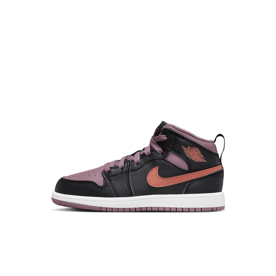 Air Jordan 1 Mid SE PS (Black/Sky J Orange-Sky J Mauve-White) - Jordan