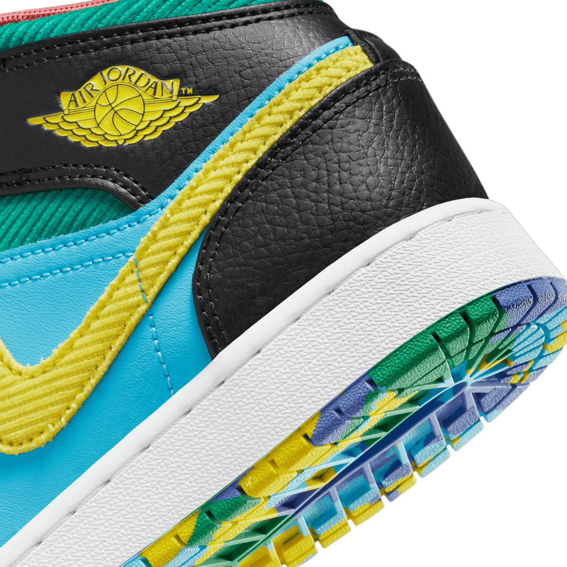 Air Jordan 1 Mid Sneaker School GS (Black/Opti Yellow-University Red) - Air Jordan 1 Mid Sneaker School GS (Black/Opti Yellow-University Red) - 