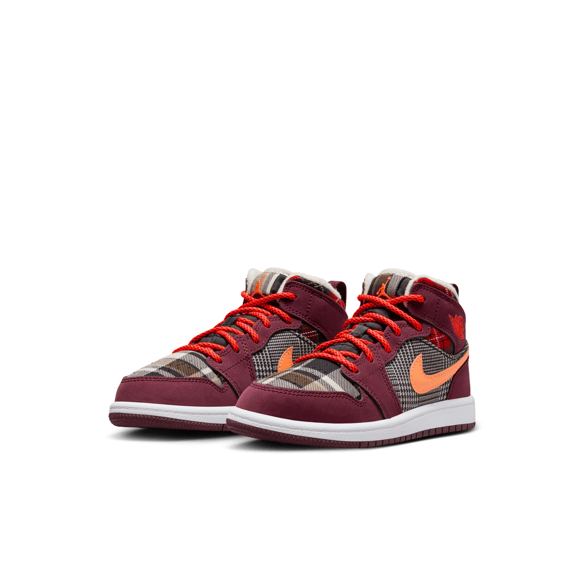 Air Jordan 1 Mid SE PS (Night Maroon/Total Orange-Black-White) - Air Jordan 1 Mid SE PS (Night Maroon/Total Orange-Black-White) - 