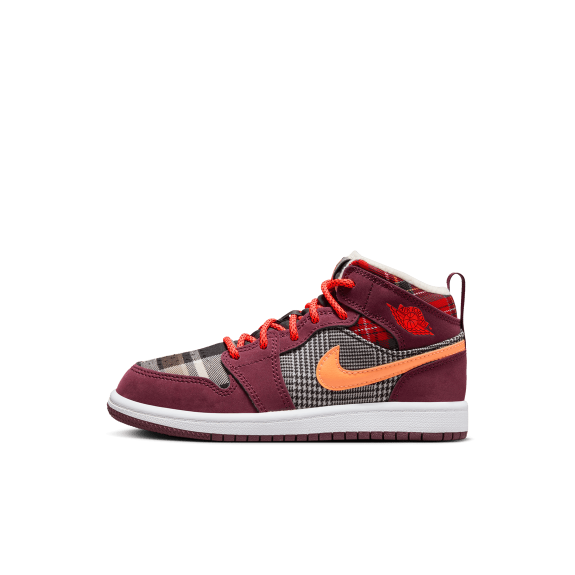 Air Jordan 1 Mid SE PS (Night Maroon/Total Orange-Black-White) - Air Jordan 1 Mid SE PS (Night Maroon/Total Orange-Black-White) - 