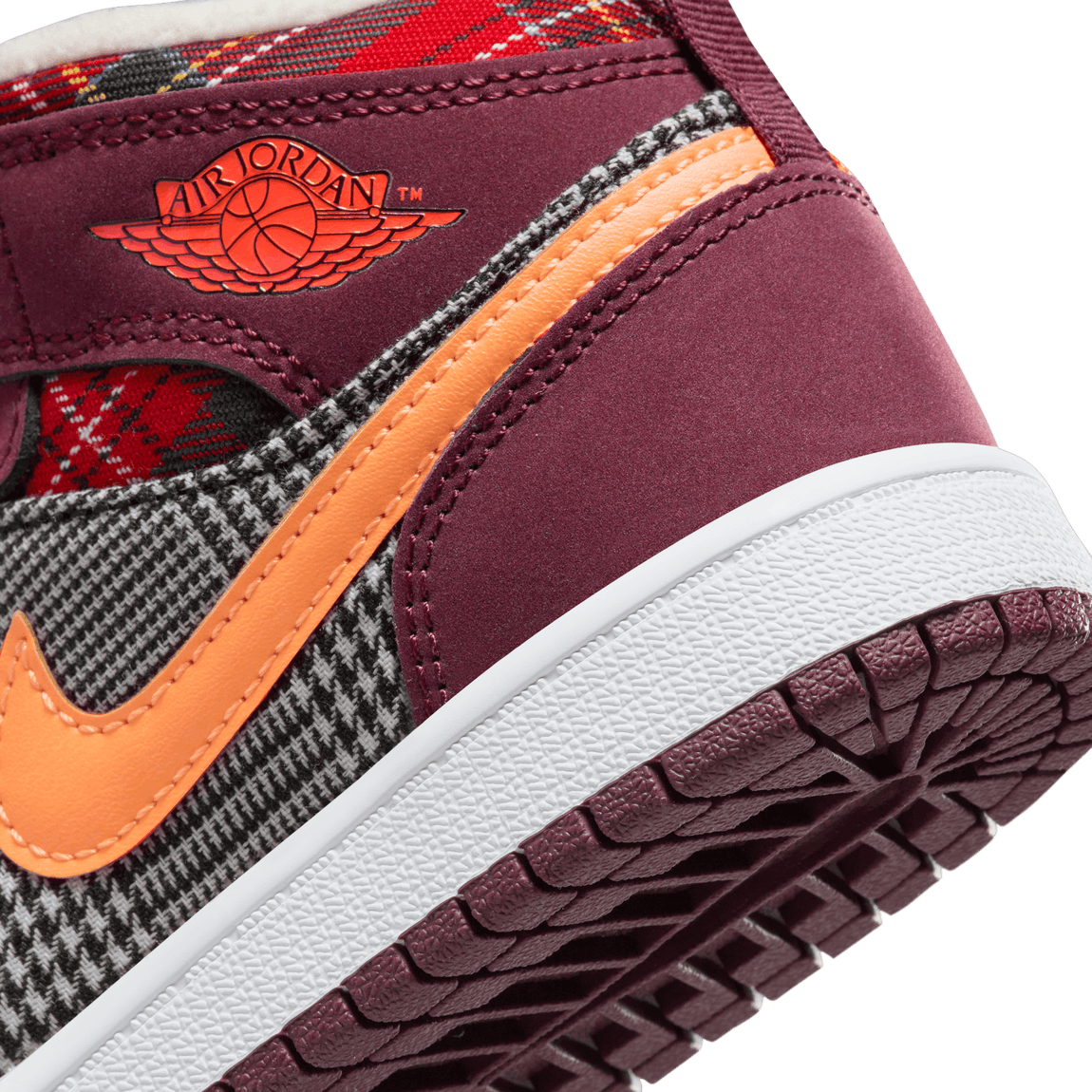 Air Jordan 1 Mid SE PS (Night Maroon/Total Orange-Black-White) - Air Jordan 1 Mid SE PS (Night Maroon/Total Orange-Black-White) - 