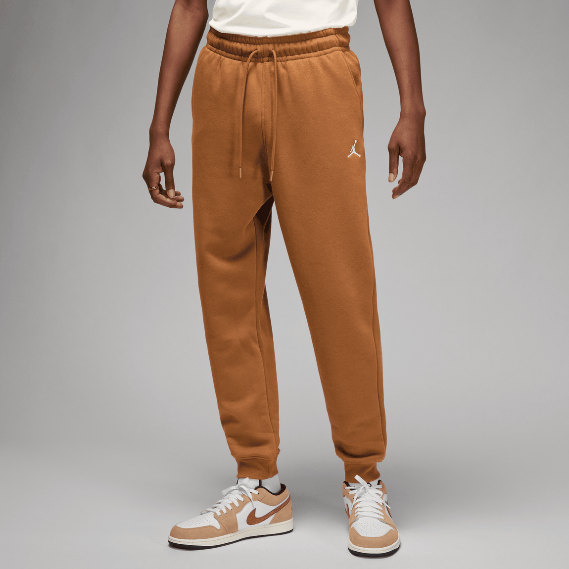 Jordan Essential Fleece Joggers Sweatpants (Light British Tan/White) - Jordan Essential Fleece Joggers Sweatpants (Light British Tan/White) - 