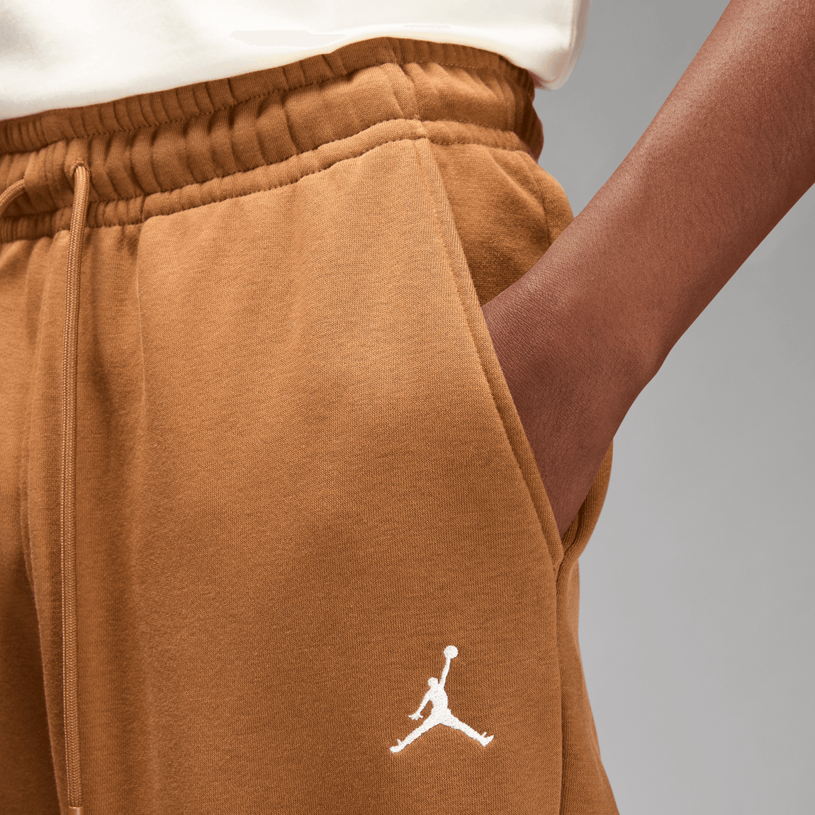 Jordan Essential Fleece Joggers Sweatpants (Light British Tan/White) - Jordan Essential Fleece Joggers Sweatpants (Light British Tan/White) - 