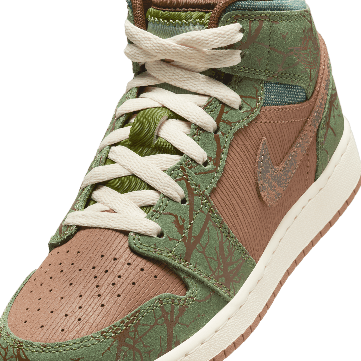 Air Jordan 1 Mid Sneaker School GS (Archaeo Brown/Light Olive-Treeline) - Air Jordan 1 Mid Sneaker School GS (Archaeo Brown/Light Olive-Treeline) - 