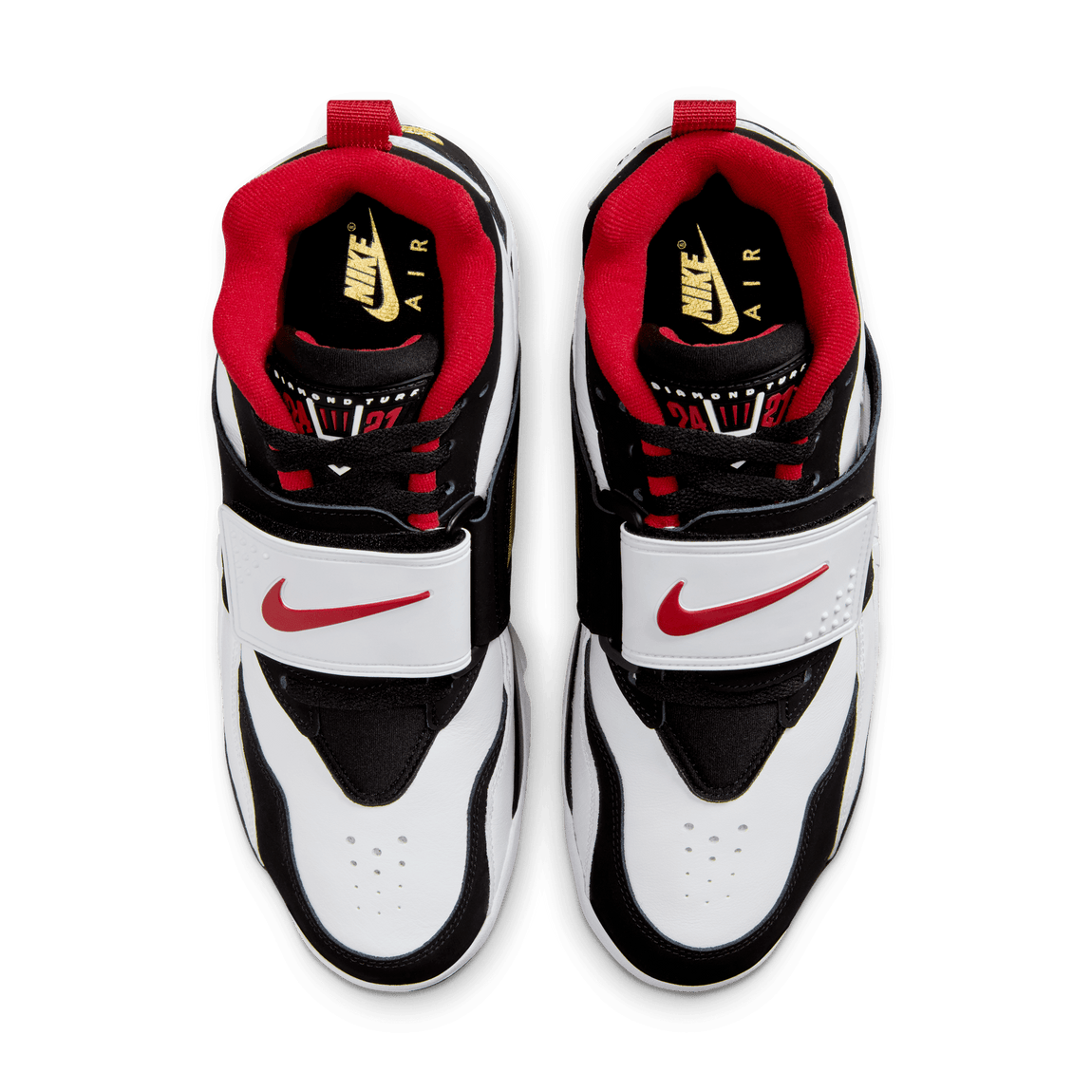 Nike Air Diamond Turf (White/Fire Red-Black-Metallic Gold) - Nike Air Diamond Turf (White/Fire Red-Black-Metallic Gold) - 