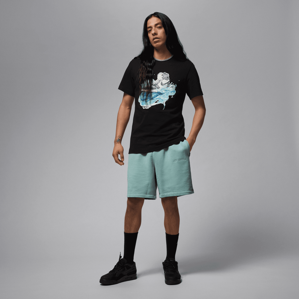 Air Jordan Wordmark Fleece Shorts (Mineral) - Air Jordan Wordmark Fleece Shorts (Mineral) - 
