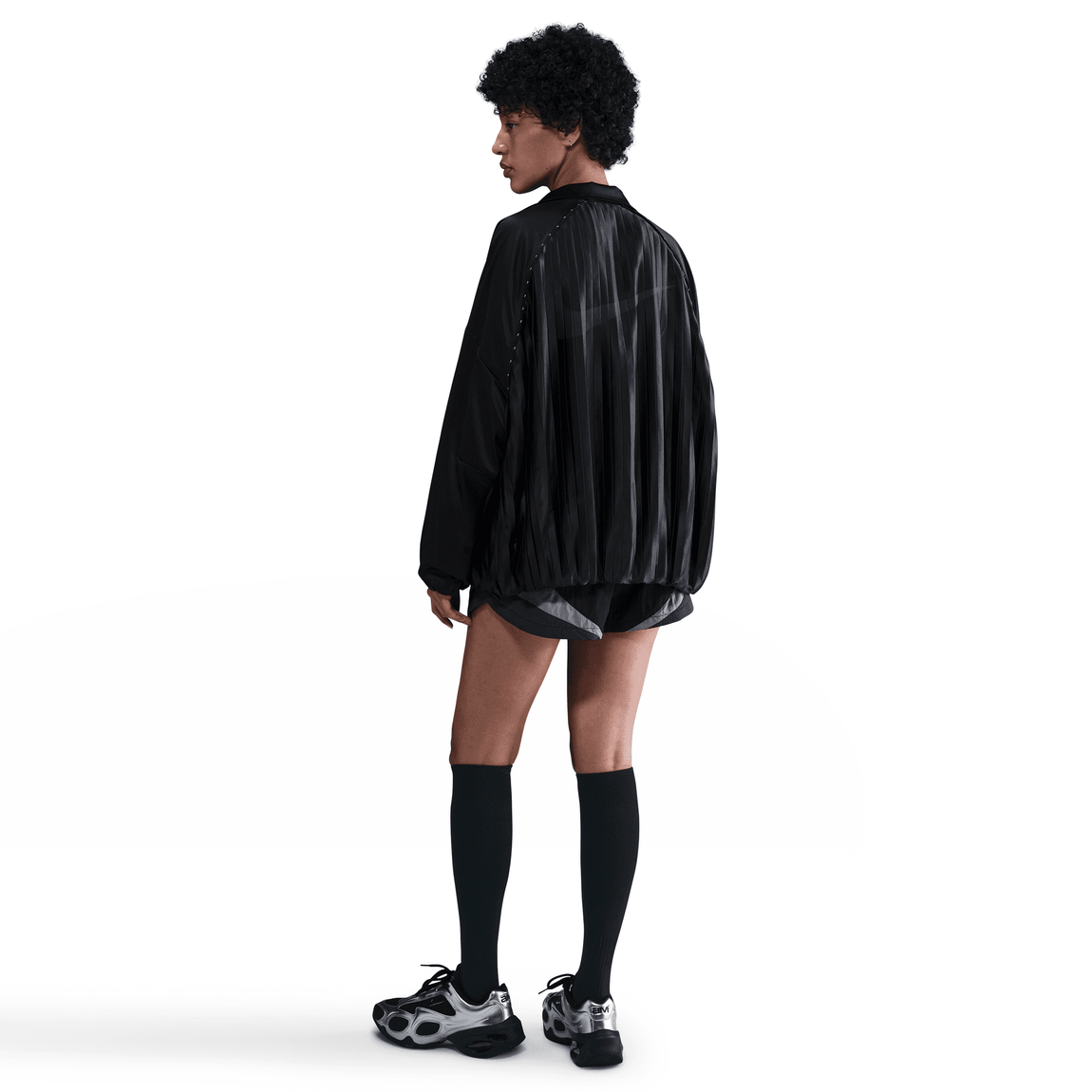 Women's Nike Sportswear Collection Pleated Track Jacket (Black/Black) - Women's Nike Sportswear Collection Pleated Track Jacket (Black/Black) - 