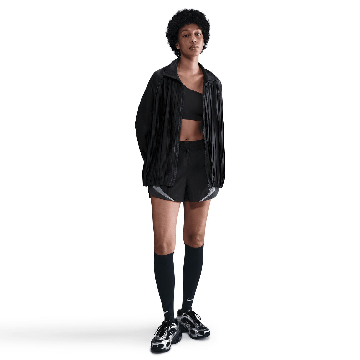 Women's Nike Sportswear Collection Pleated Track Jacket (Black/Black) - Women's Nike Sportswear Collection Pleated Track Jacket (Black/Black) - 