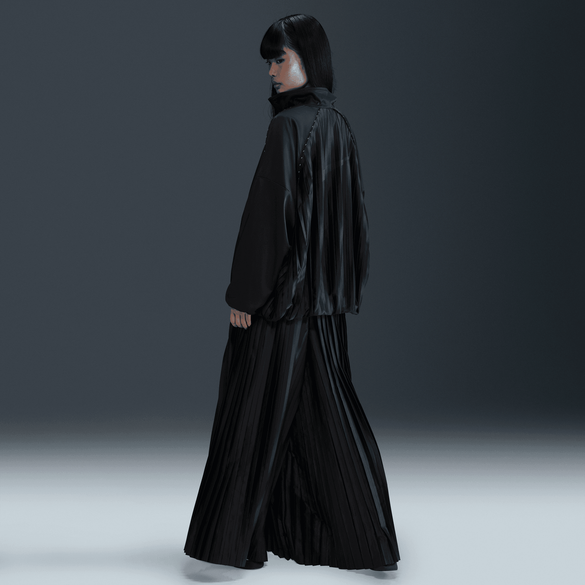 Women's Nike Sportswear Mid-Rise Pleated Track Pants (Black/Sail/Off Noir)