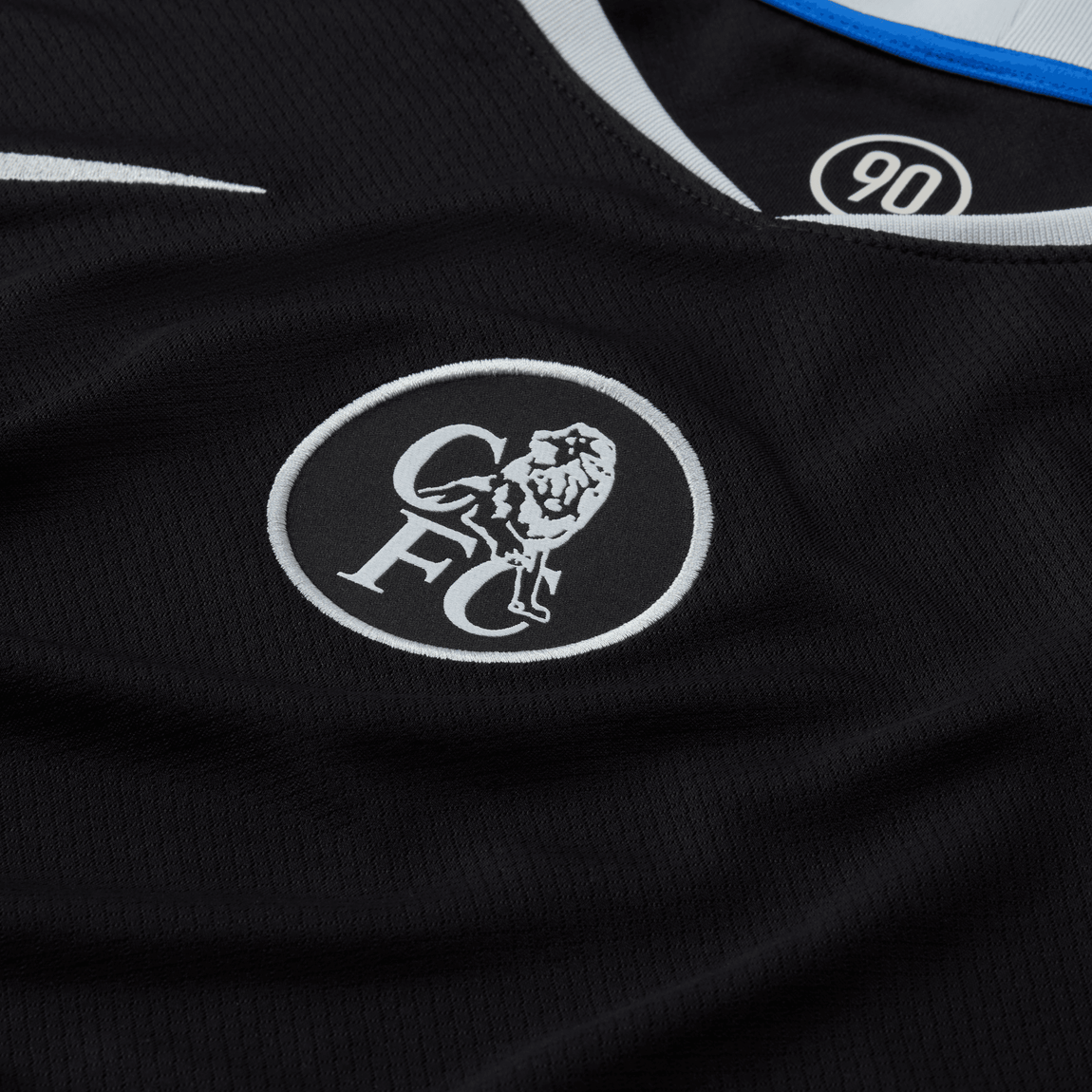 Nike Chelsea FC 2025/26 Stadium Dri-FIT Total 90 Soccer Replica Jersey (Black/Field Silver/Field Silver) - Nike Chelsea FC 2025/26 Stadium Dri-FIT Total 90 Soccer Replica Jersey (Black/Field Silver/Field Silver) - 