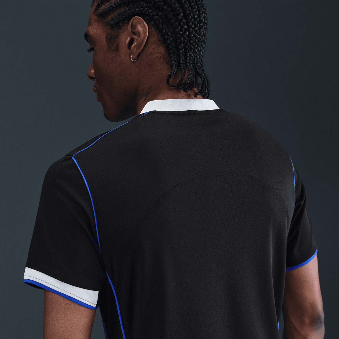 Nike Chelsea FC 2025/26 Stadium Dri-FIT Total 90 Soccer Replica Jersey (Black/Field Silver/Field Silver) - Nike Chelsea FC 2025/26 Stadium Dri-FIT Total 90 Soccer Replica Jersey (Black/Field Silver/Field Silver) - 