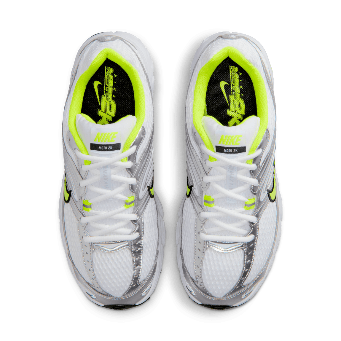 Women's Nike Air Max Moto 2K (White/Cyber-Metallic Silver-Black) - Women's Nike Air Max Moto 2K (White/Cyber-Metallic Silver-Black) - 