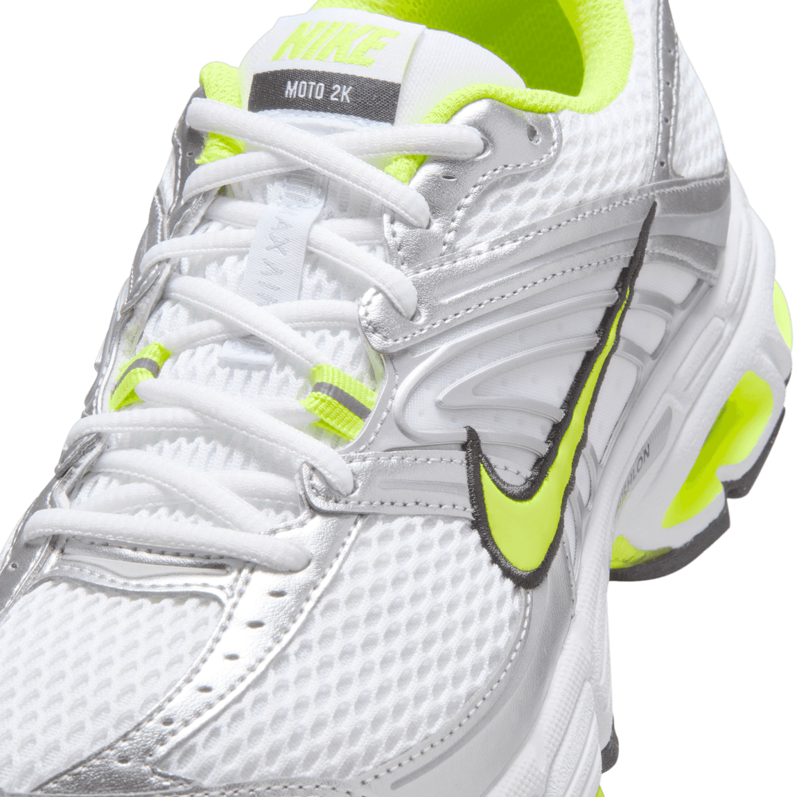 Women's Nike Air Max Moto 2K (White/Cyber-Metallic Silver-Black) - Women's Nike Air Max Moto 2K (White/Cyber-Metallic Silver-Black) - 