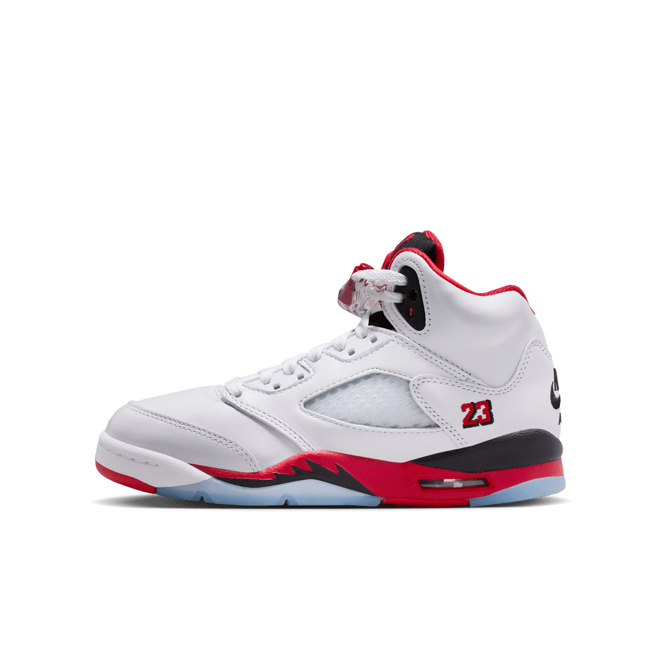 Air Jordan 5 Retro GS (White/Fire Red-Black) 9/13 - Jordan