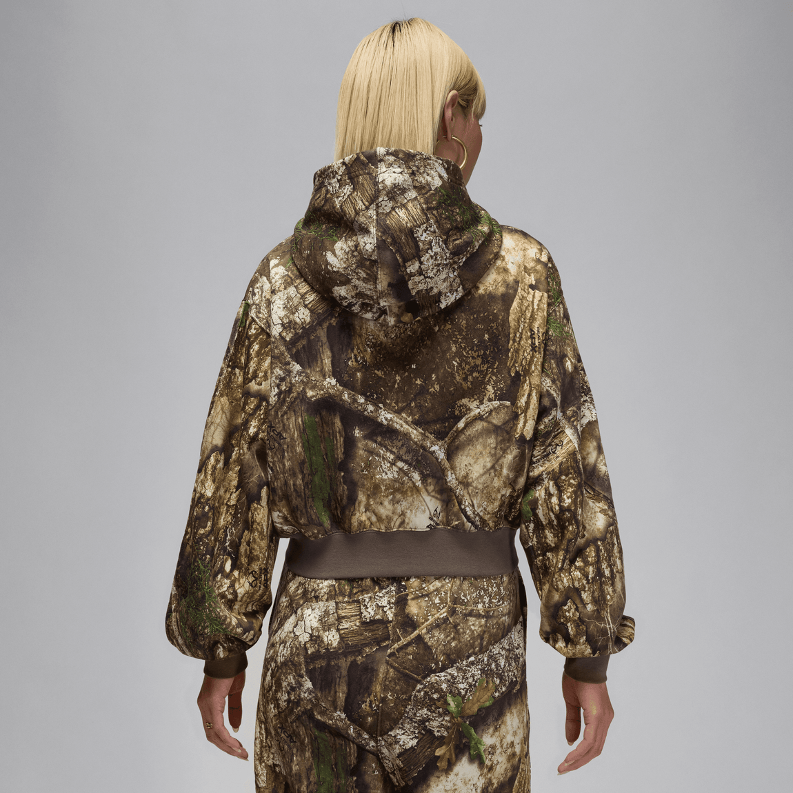 Women's Jordan Brooklyn Fleece Realtree Mod Crop Full-Zip Hoodie (Sail/Sail) - Women's Jordan Brooklyn Fleece Realtree Mod Crop Full-Zip Hoodie (Sail/Sail) - 