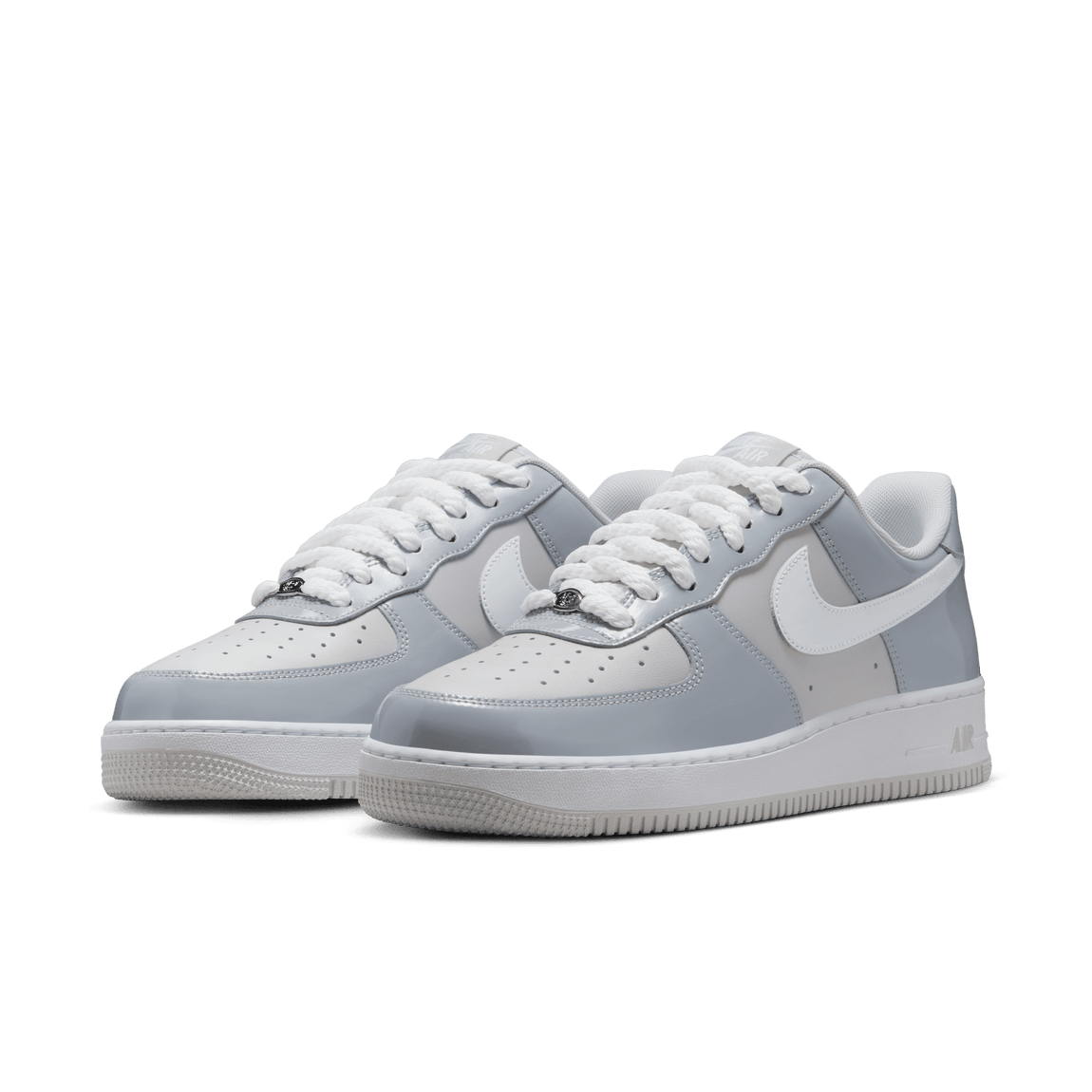 Nike Air Force 1 '07 LV8 Patent Leather (Wolf Grey/White-Vast Grey) - Nike Air Force 1 '07 LV8 Patent Leather (Wolf Grey/White-Vast Grey) - 