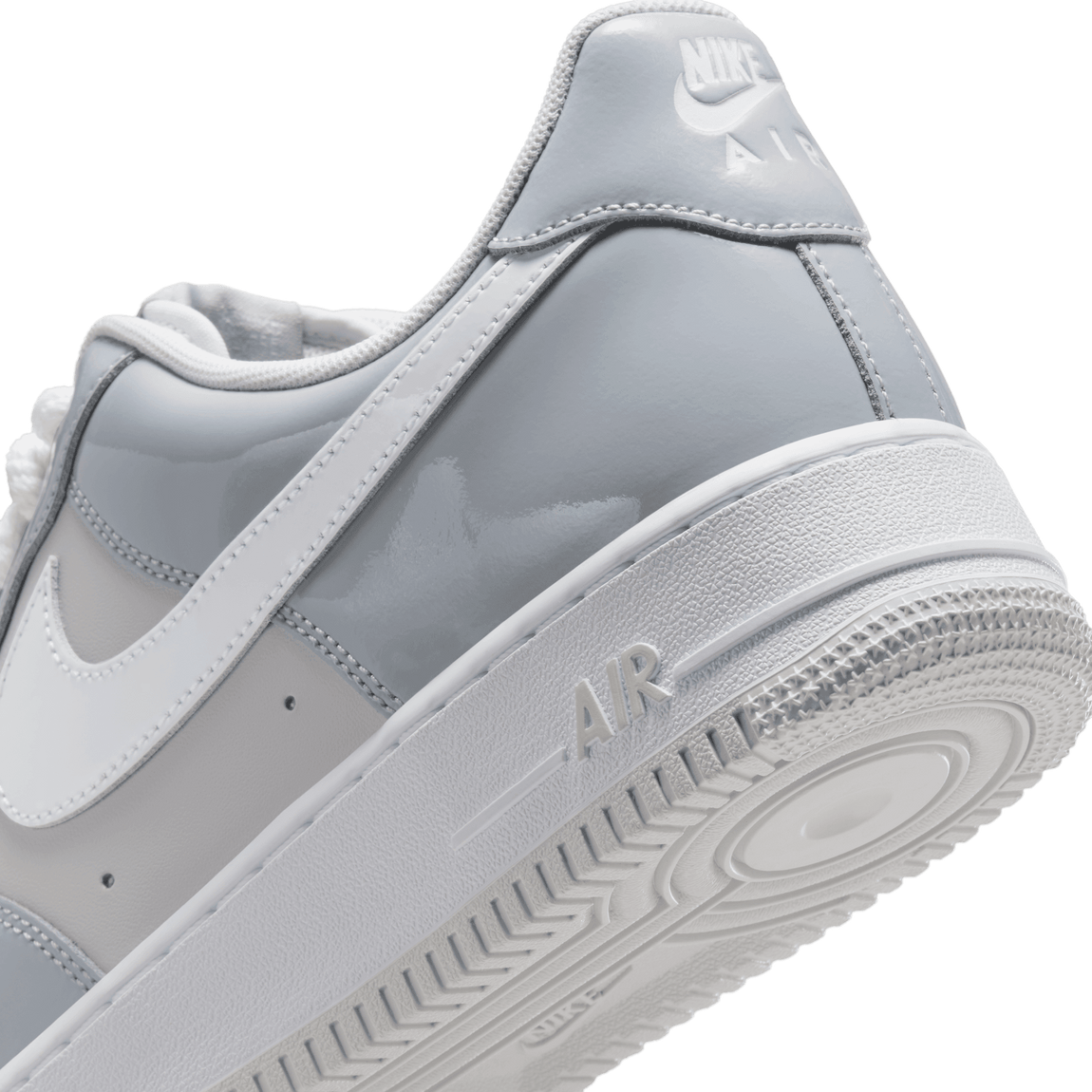 Nike Air Force 1 '07 LV8 Patent Leather (Wolf Grey/White-Vast Grey) - Nike Air Force 1 '07 LV8 Patent Leather (Wolf Grey/White-Vast Grey) - 