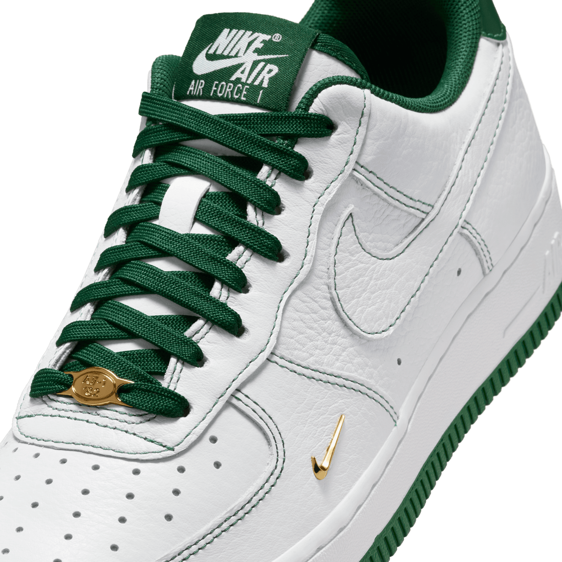 Women's Nike Air Force 1 '07 Mini Jewel (White/Gorge Green-Metallic Gold) - Women's Nike Air Force 1 '07 Mini Jewel (White/Gorge Green-Metallic Gold) - 