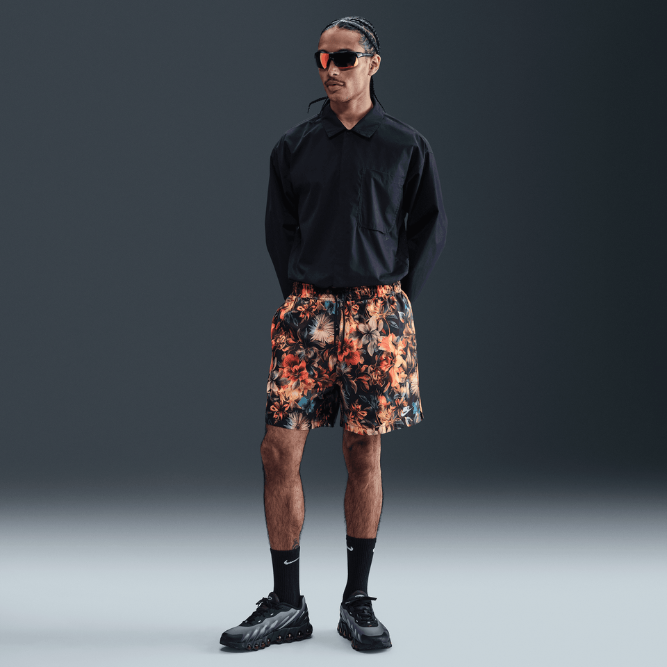 Nike Club Flow Shorts (Off Noir/Floral) - Men's Apparel