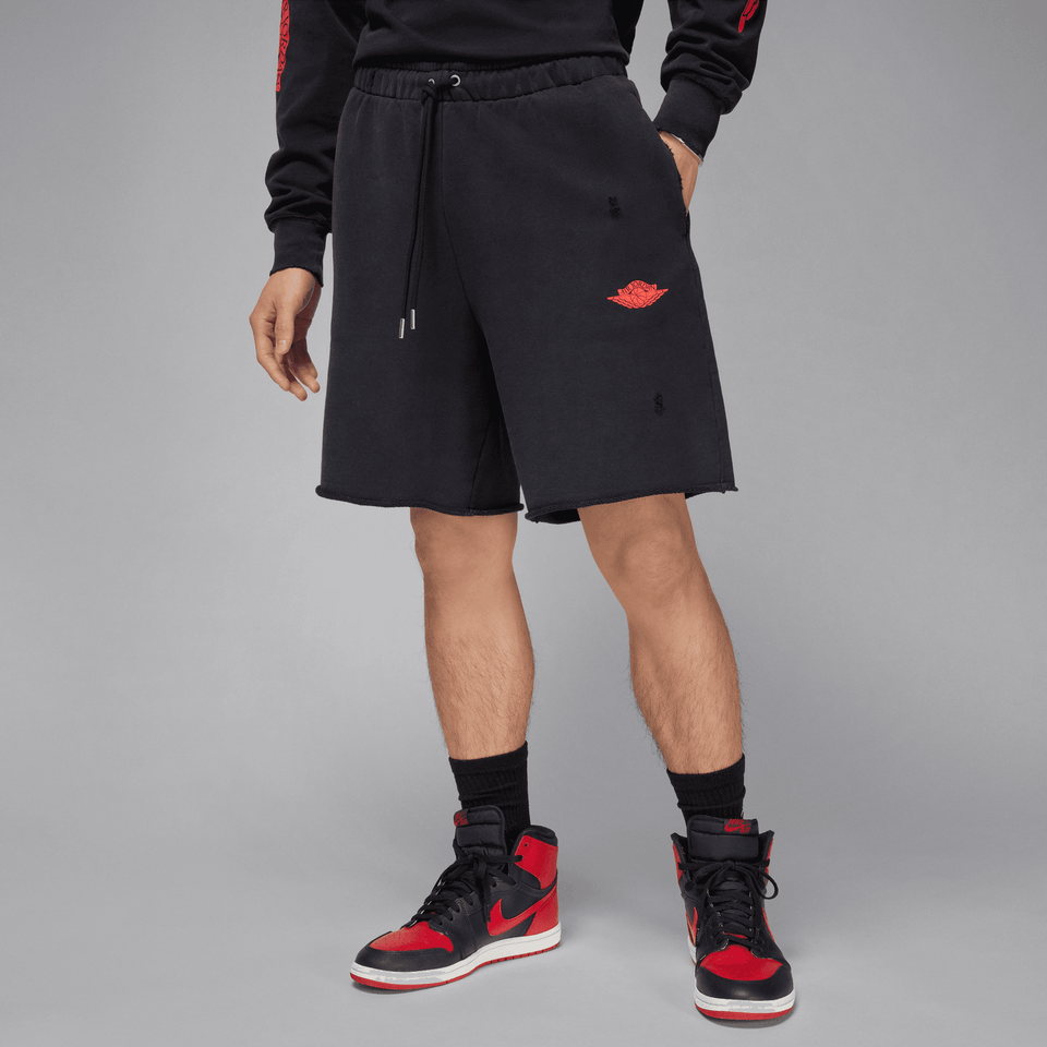 Air Jordan Rare Air French Terry Shorts (Black/Chile Red) - Men's Apparel
