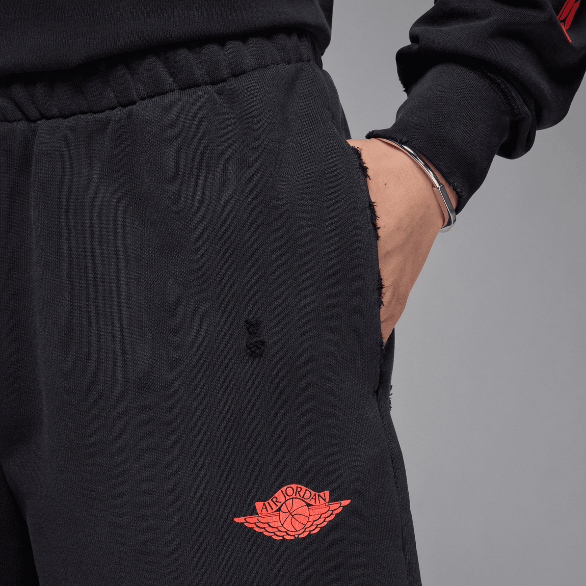 Air Jordan Rare Air French Terry Shorts (Black/Chile Red) - Air Jordan Rare Air French Terry Shorts (Black/Chile Red) - 