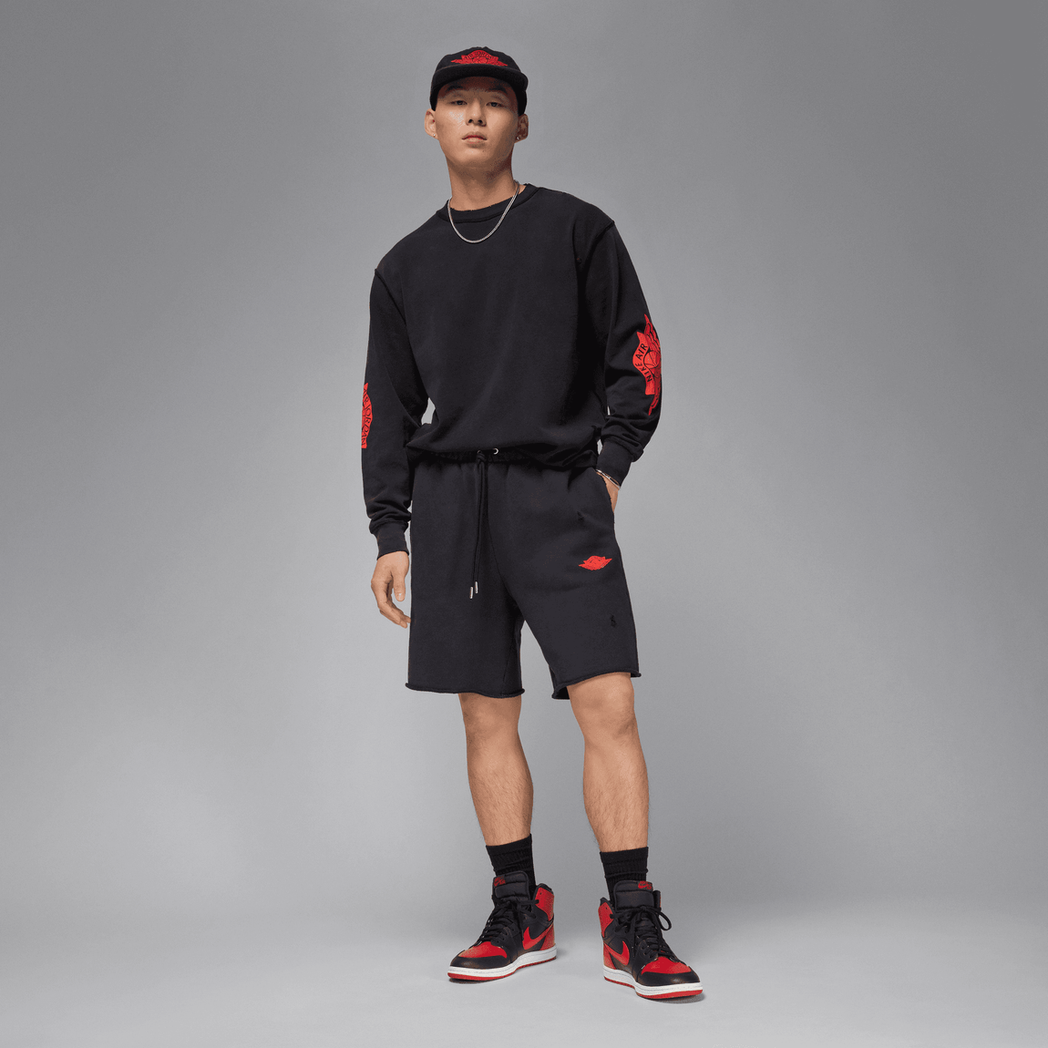 Air Jordan Rare Air French Terry Shorts (Black/Chile Red) - Air Jordan Rare Air French Terry Shorts (Black/Chile Red) - 